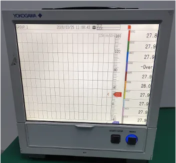 Automatic temperature recorder — on our in-house test bench