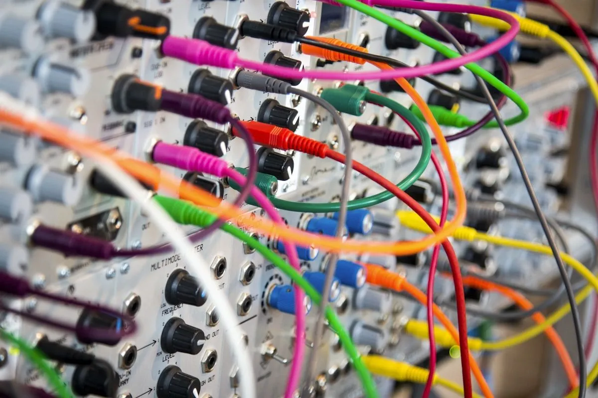 Assorted electrical cables and connector terminations.