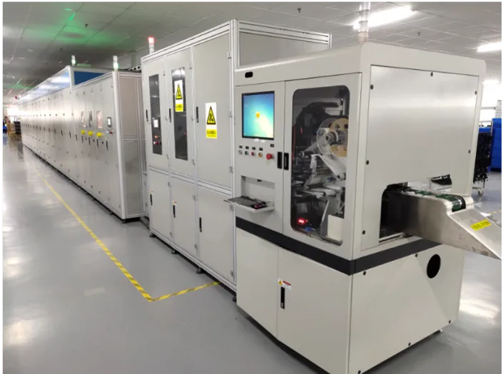 Production and test equipment on a line Kestner sources through