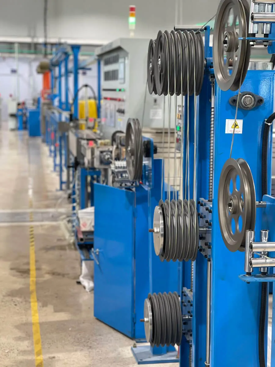 Production and test equipment on a line Kestner sources through