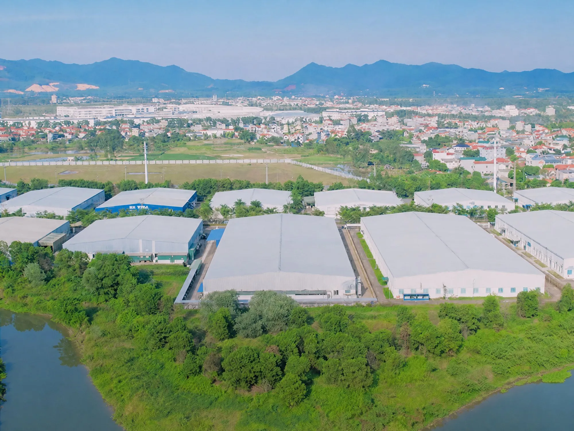 Aerial view of the factory site