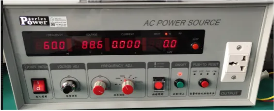 Variable frequency power source — on our in-house test bench